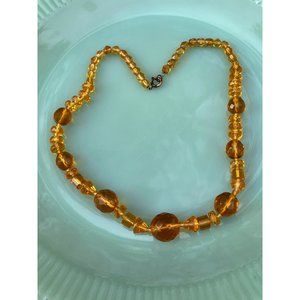 Art Deco Amber Glass Beaded Choker necklace